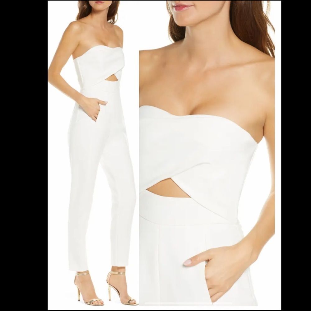 BLACK HALO Jada Strapless Cutout Detail Jumpsuit